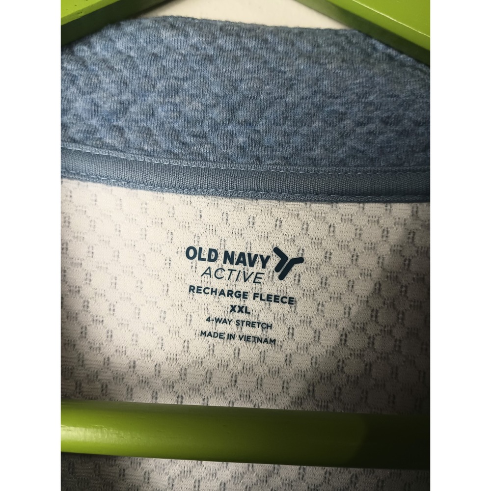 Old Navy Active Recharge Fleece Quarter Zip Pullover Blue XXL Textured Athletic - Picture 3 of 5